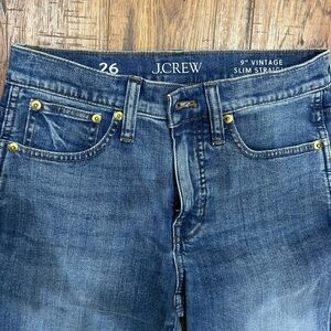 J crew 9” vintage slim straight jeans size 26